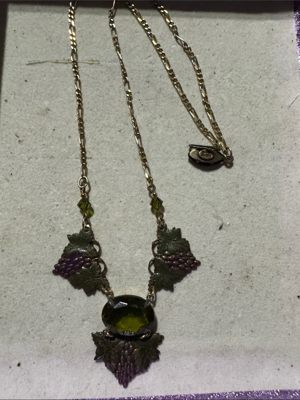 Green and Purple Grapevine Pendant Necklace - Sadie Green